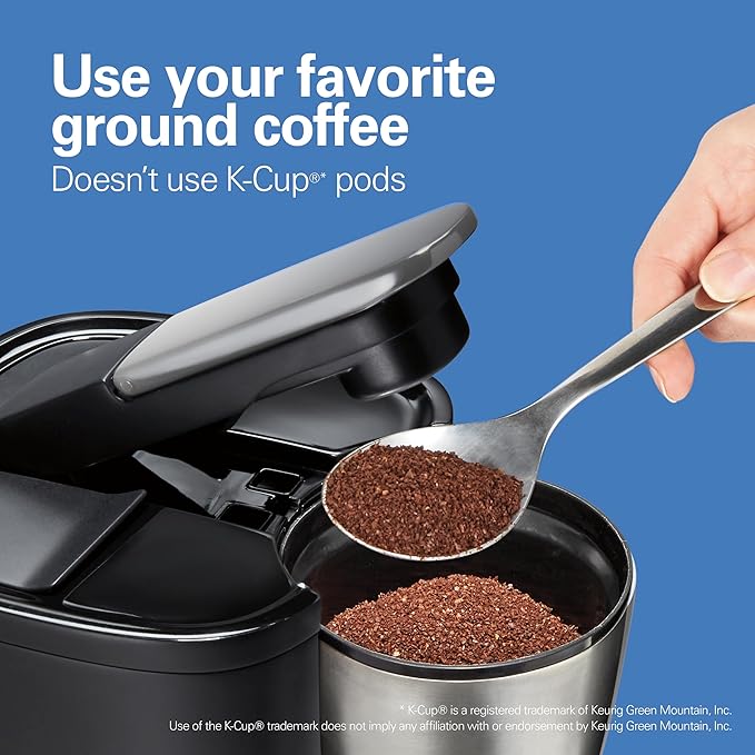 Hamilton Beach Convenient Craft Rapid Cold Brew & Hot Coffee Maker, Single Serve Ground Coffee Brewer, 16 oz. capacity, Black, 42501