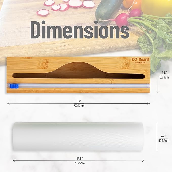 Mind Reader E-Z Board Disposable Cutting Board Box Set, 20 sq ft, Refillable, Reusable, Recyclable, Plastic, Clear