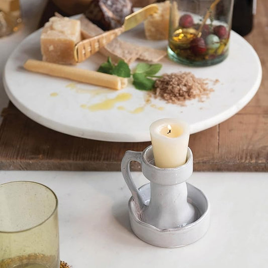 Creative Co-Op Marble Lazy Susan, White