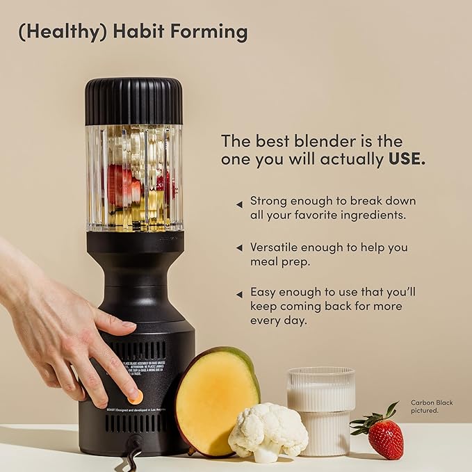Beast Mega 1200 | Premium Countertop Blender | Smoothies, Shakes, Sauces, Dips, Soups | Blends Ice and Frozen Fruit | Includes Extra Lids and Straw System | 1200W | (Sand, 120V)