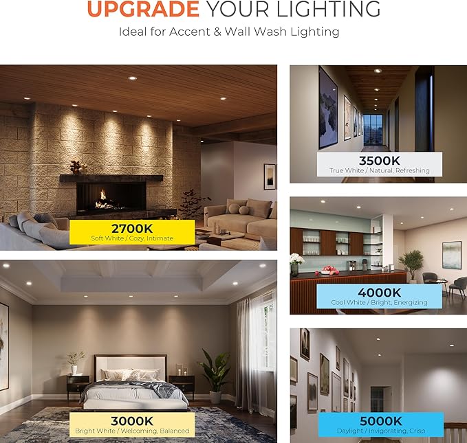 HALO RA 4-Inch Canless LED Recessed Downlight with Adjustable Gimbal, Selectable Lumens and Color Temperatures, Dim-to-Warm - RA6LS9FSD2W1EWHDM