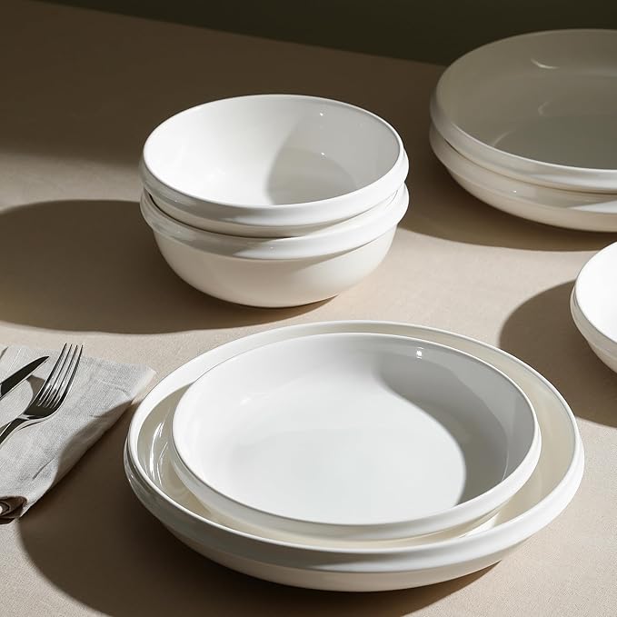 Stone Lain Verso 12-Piece Dinnerware Set Porcelain, White