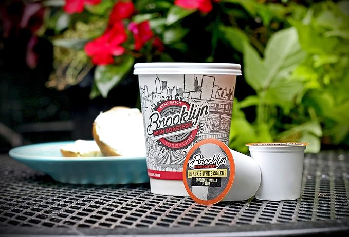 Brooklyn Beans Black and White Cookie Coffee Pods - Compatible with Keurig K Cup Brewers Including 2.0 Machines, 40 Count, Dessert-Inspired