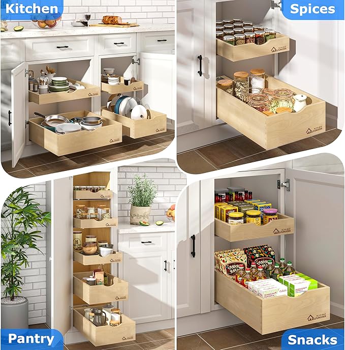WelFurGeer Soft Close Pull Out Drawers for Cabinets, 23" W x 21" D Pull Out Cabinet Drawer with Heavy Duty Slides, Pull Out Cabinet Organizer, Cabinet Pull Out Shelves, Pull-Out Home Organizers