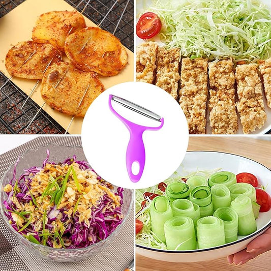Upgrade 2 pack Veggie cabbage shredder for coleslaw stainless steel cucumber carrot Potato peeler grater slicer,Kitchen gadgets (purple)