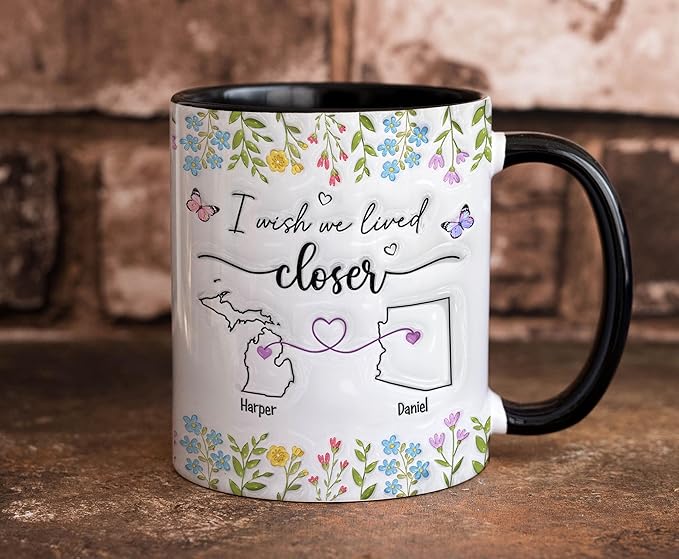 I Wish We Lived Closer Mug, Best Friends Coffee Mugs, Personalized Mugs With Names, Christmas Birthday Gifts For Best Friend Funny Mugs, Sisters Gifts From Sister, Long Distance Gift For Women
