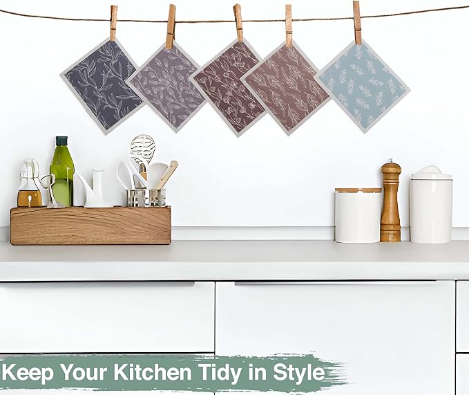 Swedish Dishcloths for Kitchen100% Biodegradable | 10 Pack Reusable Cellulose Sponge Cloths | Ultra Absorbent, Eco-Friendly Cleaning Towels | Dishcloths for Washing Dishes and General Cleaning
