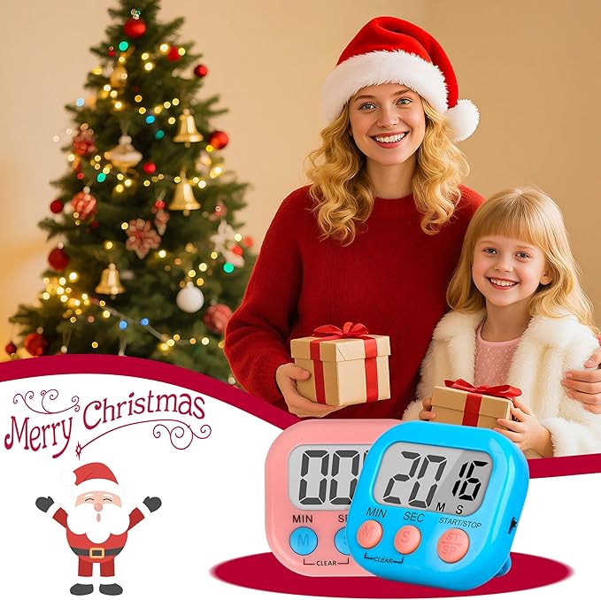 ZILLEEN Classroom Timer for Kids Teachers Digital Timers, Blue Pink 6 Pack