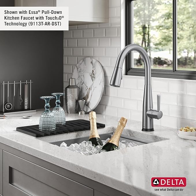 DELTA FAUCET Rivet 17-inch Workstation Bar Prep Kitchen Sink Undermount 16 Gauge Stainless Steel Single Bowl with WorkFlow Ledge and Kit of 5 Accessories, 95B9031-17S-SS