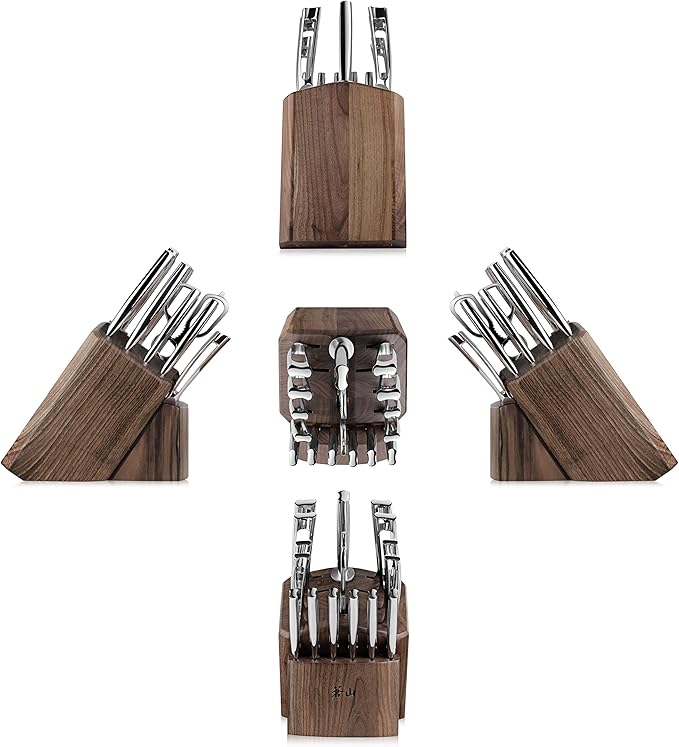 Cangshan N1 Series 1022636 German Steel Forged 17-Piece Knife Block Set, Walnut