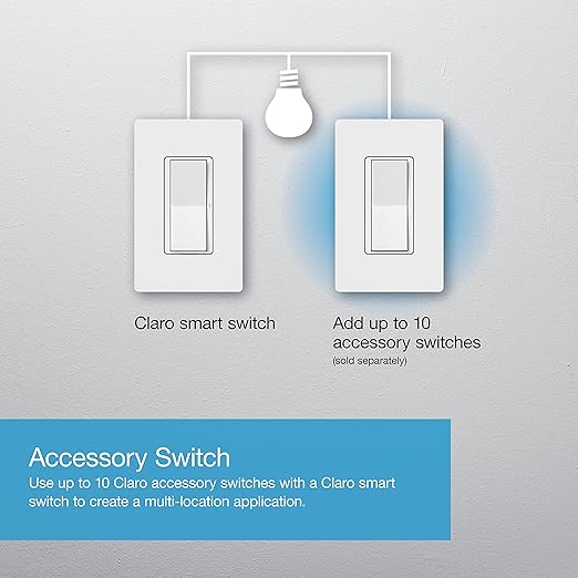 Lutron Claro Smart Light Switch for Caseta Lighting, for LED Lights, Fans, 5 Amp, Single-Pole/3-Way, Neutral Required, DVRF-5NSS-WH-9, White, 9 Pack