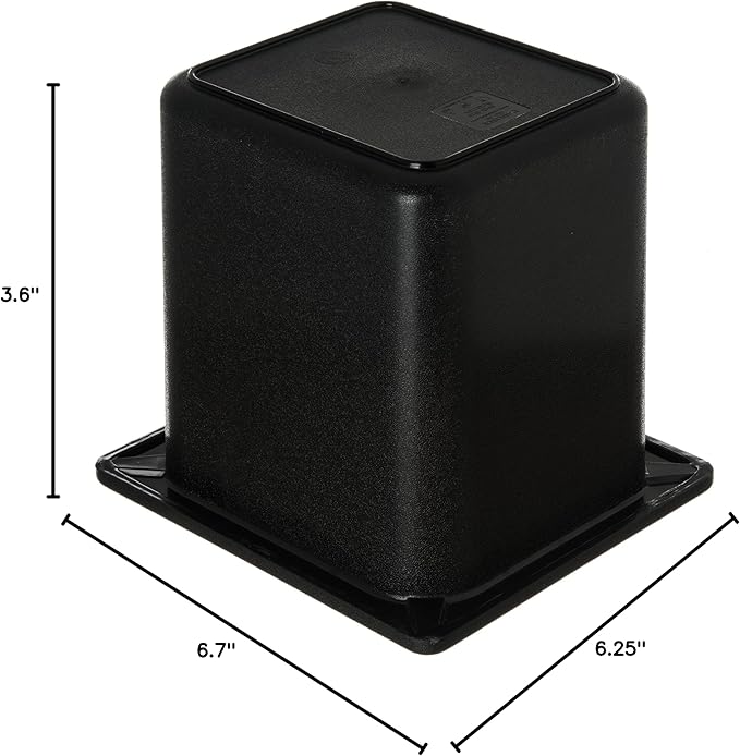 Carlisle FoodService Products CM110503 Coldmaster ABS High Capacity Sixth Size Food Pan, 1.70 qt Capacity, 6-7/8" Length x 6-1/4" Width x 6-3/8" Height, Black