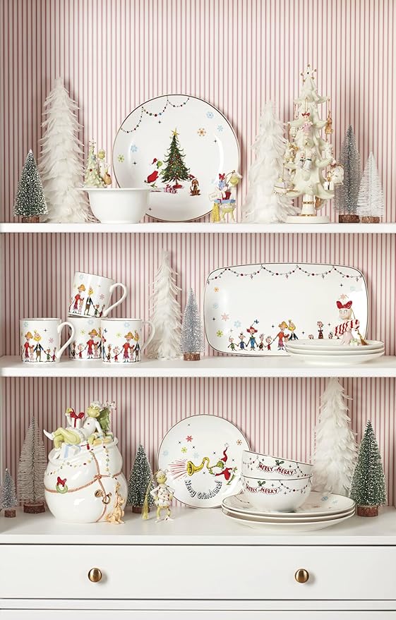 Lenox 894167 Merry Grinchmas 4-Piece All-Purpose Bowl Set, Christmas Dinnerware