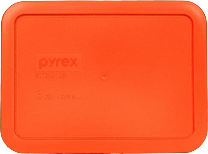 Pyrex 7210-PC 3-Cup Pumpkin Orange Replacement Storage Lid - 4-Pack