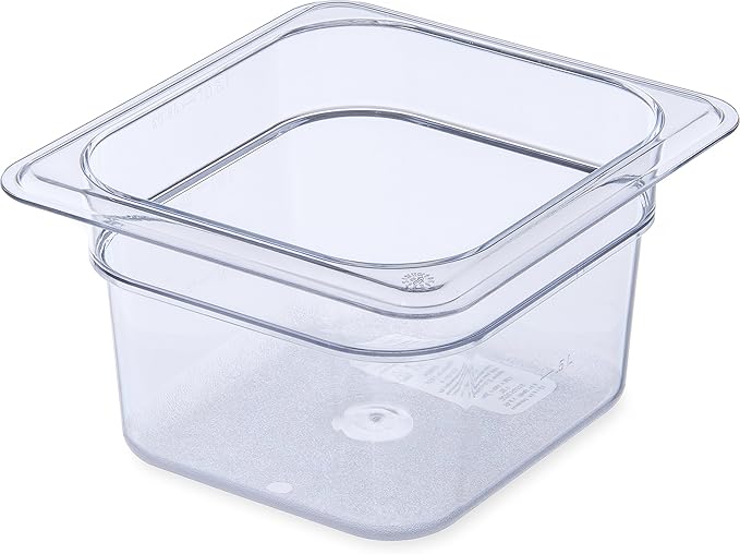 Carlisle FoodService Products Plastic Food Pan 1/6 Size 4 Inches Deep Clear