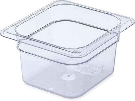 Carlisle FoodService Products Plastic Food Pan 1/6 Size 4 Inches Deep Clear