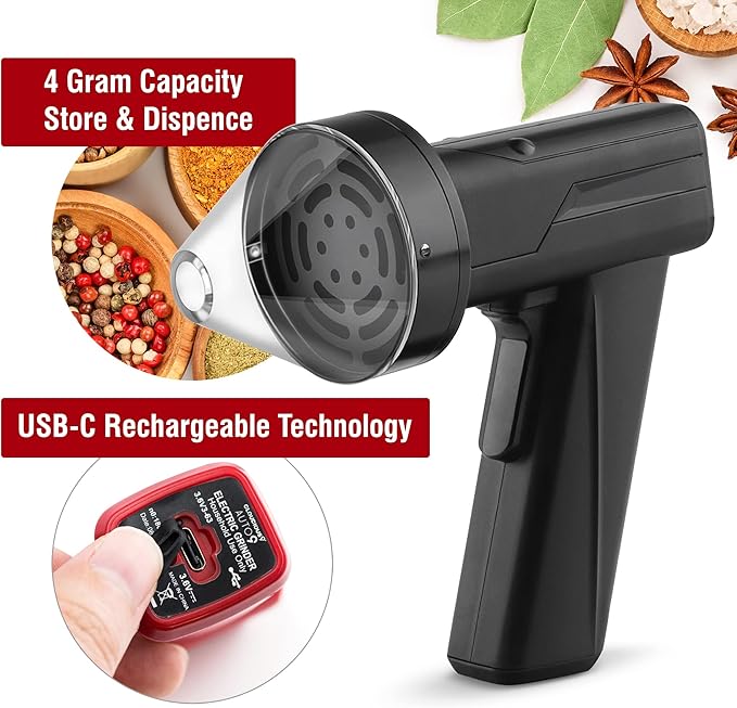 2.5" Large Electric Grinder Herb Grinder, Auto Spice Grinder with Auto Dispensing (Black)