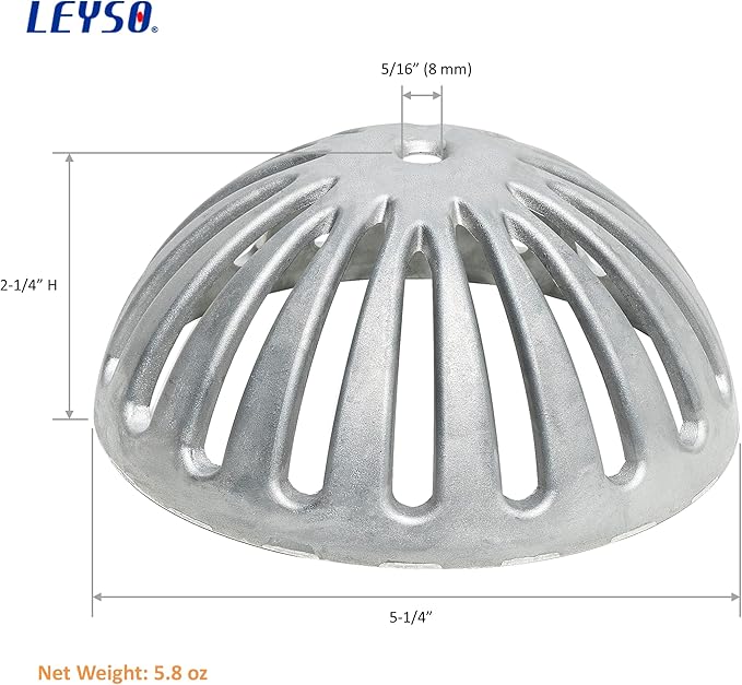 Leyso Heavy Duty Aluminum Drain Cover, Sink Drain Cover, Floor Drain Cover, Dome Strainer Cover for Compartment Sink, Kitchen, Outdoor, Garden, Restaurant 5-1/2" W x 2-1/4"H (3 PCS)