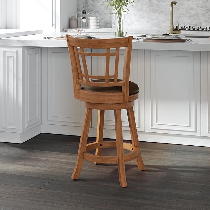Hillsdale Fairfox 24.5" Wood Swivel Counter Height Stool, Oak