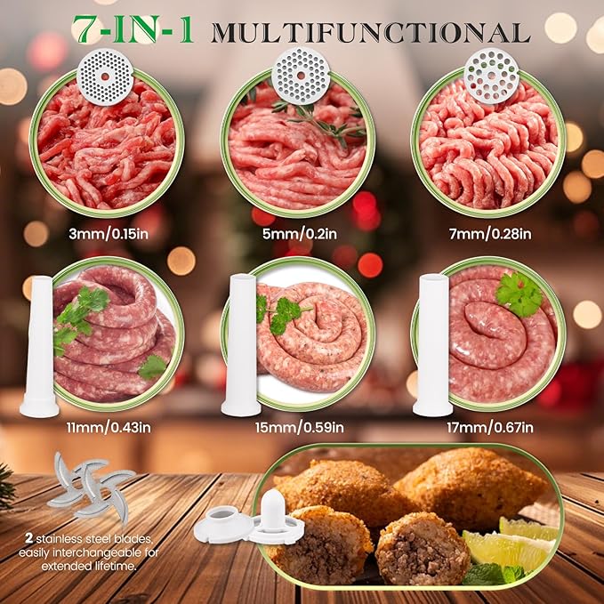 Huanyu Commercial Heavy Duty Meat Grinder - 1.3HP Bone Grinder for Pet Food, Stainless Steel with Touchscreen, Effortless Meat & Bone Processing, #12