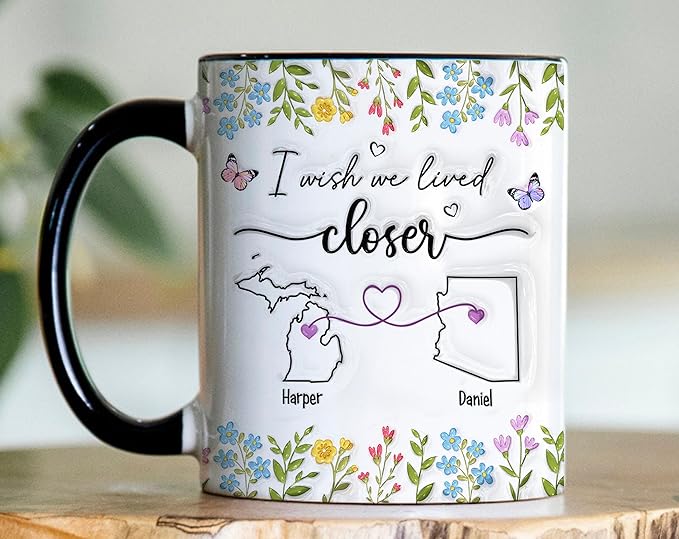 I Wish We Lived Closer Mug, Best Friends Coffee Mugs, Personalized Mugs With Names, Christmas Birthday Gifts For Best Friend Funny Mugs, Sisters Gifts From Sister, Long Distance Gift For Women
