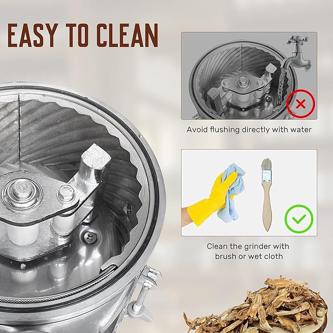 CGOLDENWALL DF-15 Hammer Mill Grinder Commercial Electric Herb Grinder Mill Industrial Automatic Continuous Spice Hammer Grain Mill Pulverizer Capacity 33 Pounds Per Hour Rotate Speed 20000r/min 110V