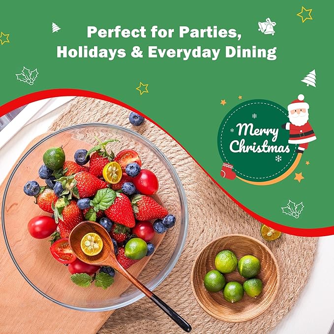 Trifle Bowl with Lids, 135oz Glass Serving Bowls, BPA-Free Borosilicate Salad & Fruit Bowls, Airtight Food Storage Containers, Ideal for Layered Desserts & Holiday Parties