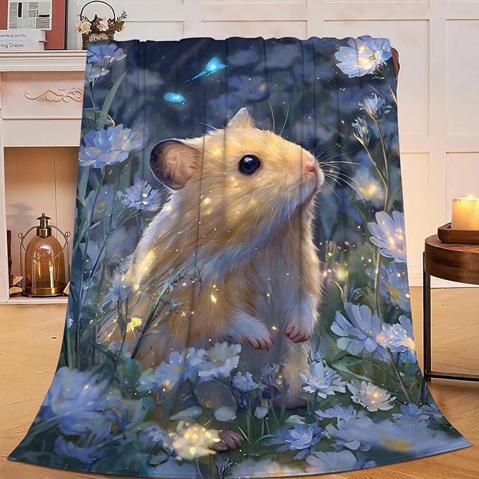 Hamster Blanket Gifts for Girls Boys Guinea Pig Lover Throw Cozy Plush Fleece Flannel Lightweight Fuzzy Blankets for Women Men 50"X40"