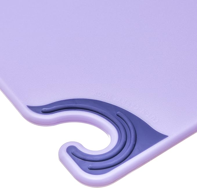 San Jamar Saf-T-Grip Cutting Board for Restaurants, Saf-T-Zone Cutting Board, 15" X 20", Purple