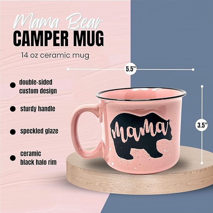 Mama Bear & Papa Bear Coffee Mug Gift Set - Cute, Large Coffee Cup Sets for Parents, Couples, Grandparents - Unique Fun Gifts for Him, Her, Birthday, Anniversary, Mother's Day, Father's Day, Christmas