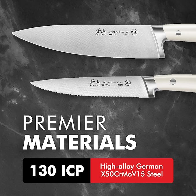 Cangshan S1 Series 61895 German Steel Forged 2-Piece Carving Set, Crème