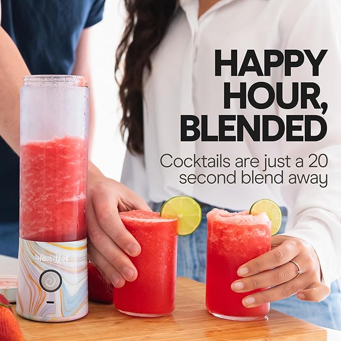 BlendJet 2 Portable Blender for Smoothies & Shakes - BlendJet Cordless Personal & Small Blender, USB-C Rechargeable & Self Cleaning - (White, 20 oz.)