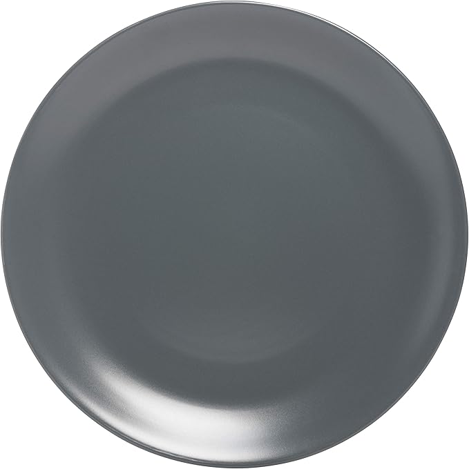 10 Strawberry Street Wazee Matte Coupe Dinnerware Set, 16 pc, Charcoal Gray