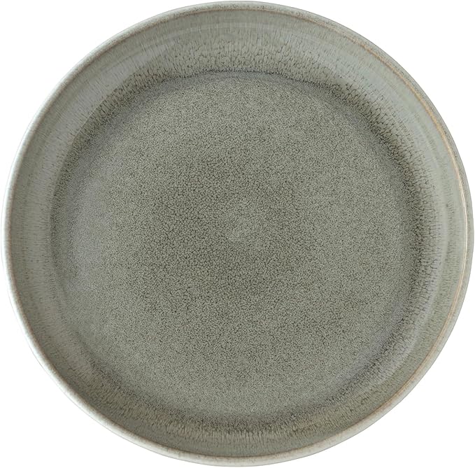 Sango 16-Piece Stoneware Dinnerware Set for 4, Glossy Cream/Green Plates and Bowls Sets with Reactive Glaze, Ceramic Dish Set, Modern Dishes for Everyday Use, Microwave & Dishwasher Safe, Resona Moss