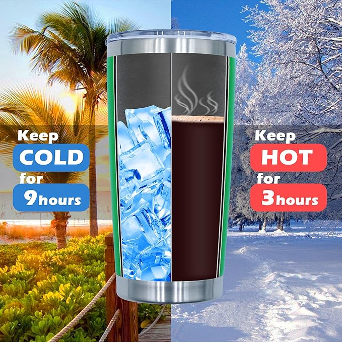 20oz Tumbler Bulk Stainless Steel Tumblers with Lid Vacuum Insulated Double Wall Travel Coffee Mug Powder Coated Tumbler Cup for Hot and Cold Drinks(Green, 6 pack)