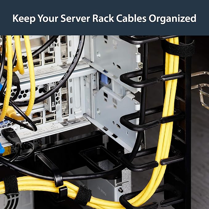 StarTech.com Vertical 40U Server Rack Cable Management w/ D-Ring Hooks - 40U Network Rack Cord Manager Panels - 2x 3ft Wire Organizers (CMVER40UD)