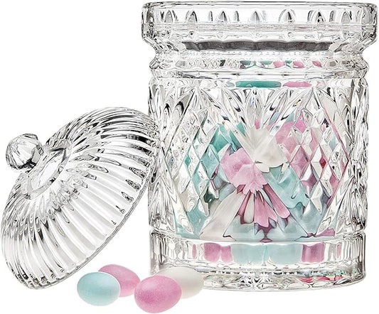 Godinger Canister Set, Crystal Glass Canisters Food Storage Candy Jars - Dublin Collection, Set of 3
