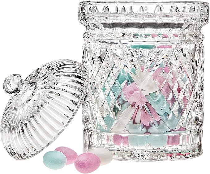 Godinger Canister Set, Crystal Glass Canisters Food Storage Candy Jars - Dublin Collection, Set of 3
