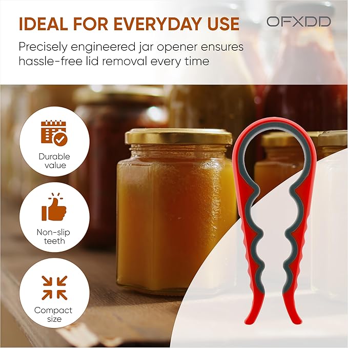 Easy Twist Jar Opener - Non Slip Bottle Can Opener with Silicone Grip - Gripper Opener for Jars