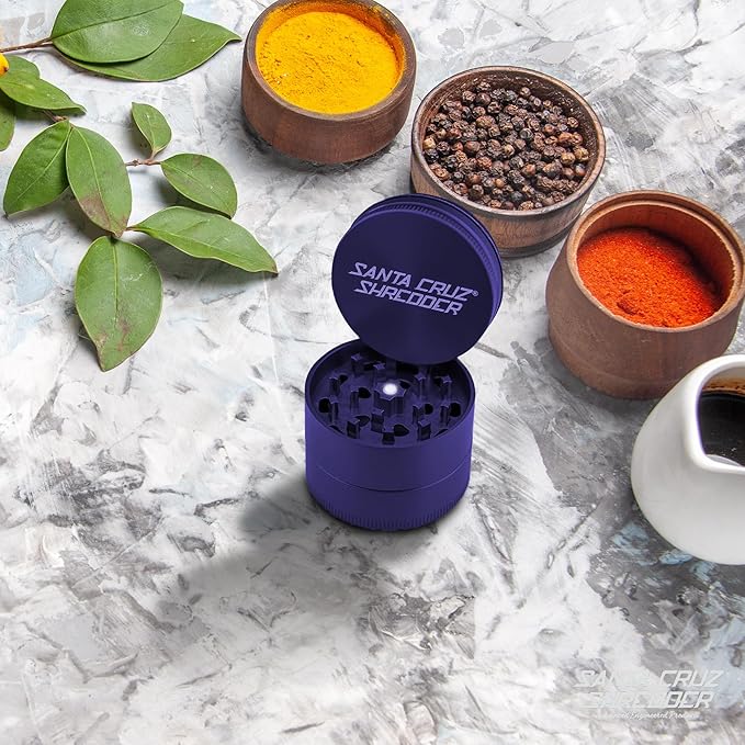 Santa Cruz Shredder Metal Spice Grinder Made in USA (Medium (2.2 Inch), Purple)