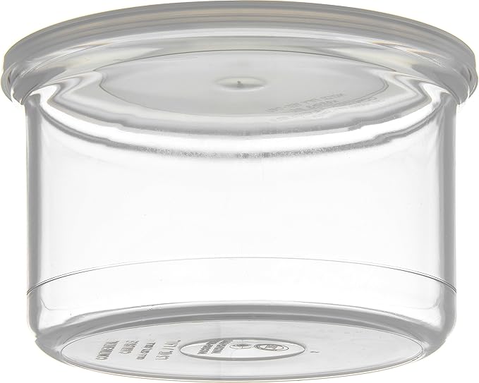 Carlisle FoodService Products Classic Round Storage Container Crock with Lid for Kitchen, Restaurants, Home, Plastic, 1.5 Quarts, Clear, (Pack of 6)