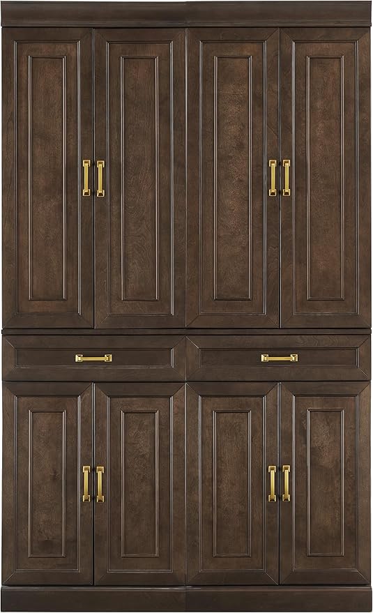 Crosley Furniture Stanton 2-Piece Pantry Storage Cabinet Set with Shelves, Kitchen, Dining, or Laundry Room, Coffee