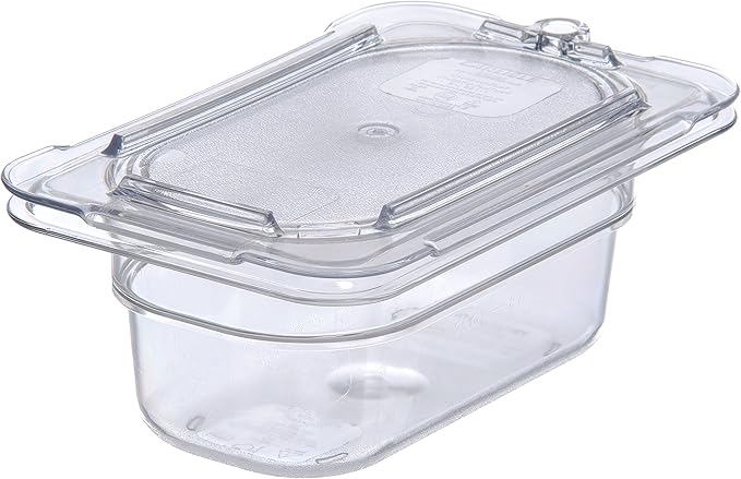 Carlisle FoodService Products Storplus Food Storage Container Food Pan with Spoonable Corners for Catering, Buffets, Restaurants, Polycarbonate (Pc), 1/9 Size 2.5 Inches Deep, Clear