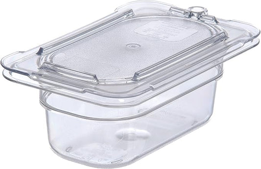 Carlisle FoodService Products Storplus Food Storage Container Food Pan with Spoonable Corners for Catering, Buffets, Restaurants, Polycarbonate (Pc), 1/9 Size 2.5 Inches Deep, Clear