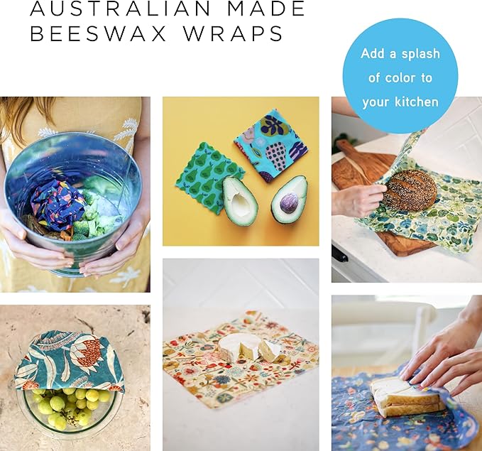 Honeybee Beeswax Wraps - Bird Pattern Beeswax Roll -Certified Organic Cotton Beeswax Wrap - Reusable Beeswax Wraps for Food - Plastic Wrap & Sandwich Bags Alternative - 40’’ x 13’’