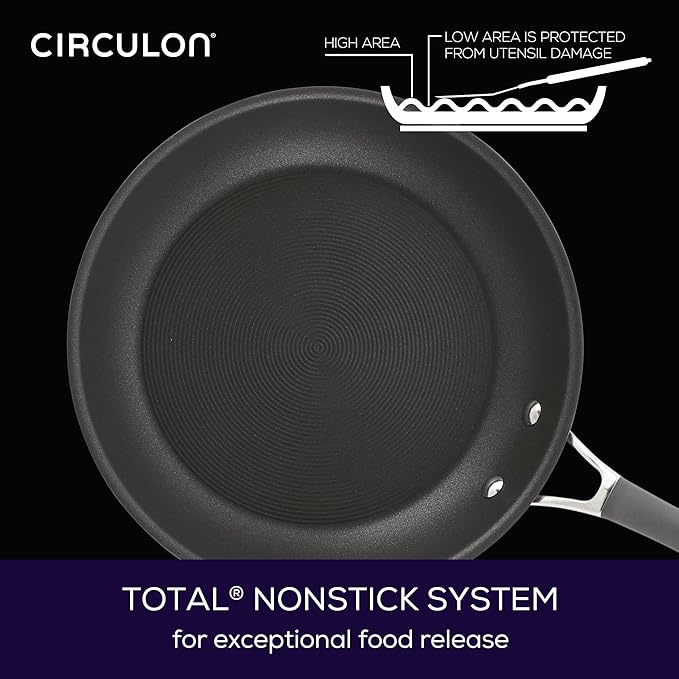 Circulon 83903 Radiance Hard Anodized Nonstick Cookware Pots and Pans Set, 10 Piece, Gray