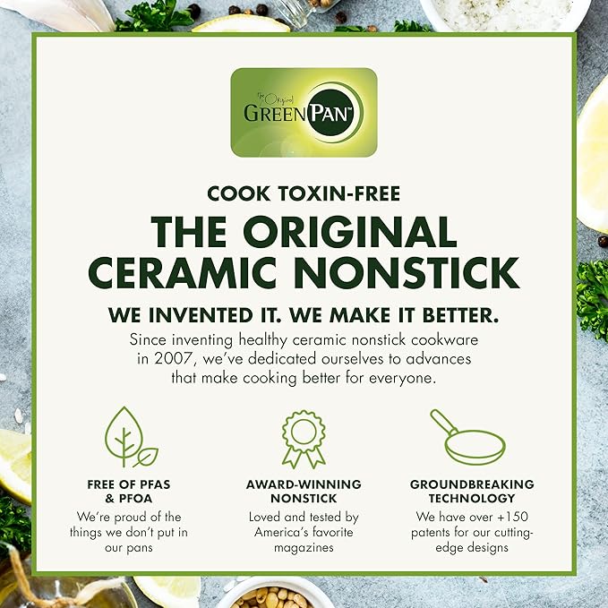 GreenPan Rio Healthy Ceramic Nonstick 16 Piece Cookware Pots and Pans Set, PFAS-Free, Dishwasher Safe, Turquoise