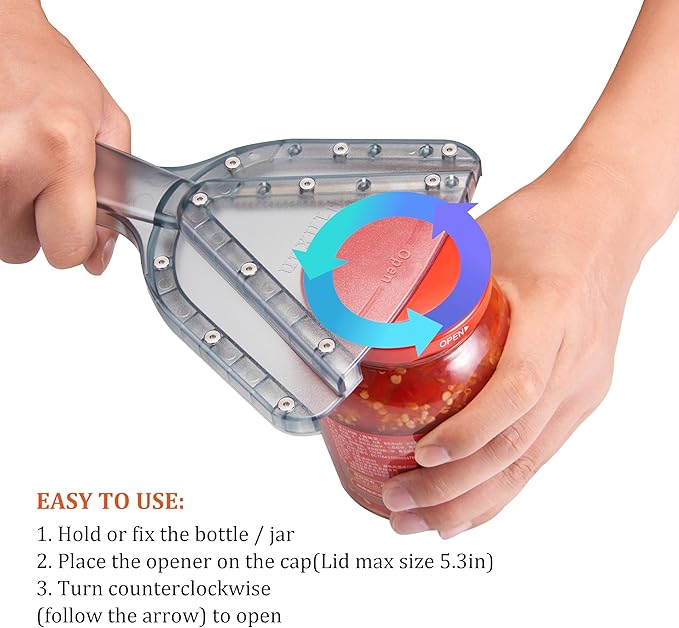 Jar Opener for Weak Hand & Seniors with Arthritis,Easy Twist Off Bottle Caps,Patent | Unique Kitchen Gadgets, Christmas Gifts for Elderly/Women/Men (Purple)