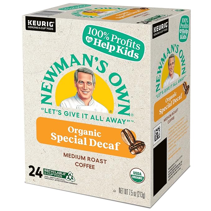 Newman's Own Organics Special Blend Decaf, Single-Serve Keurig K-Cup Pods, Medium Roast Coffee Pods, 96 Count
