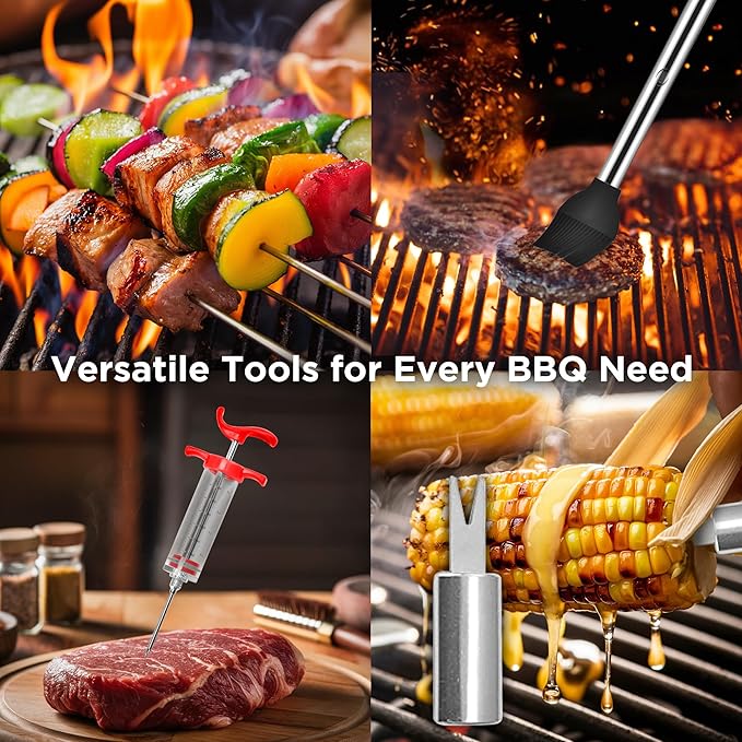 Kaluns BBQ Accessories, Complete Grill Set Dad Gifts for Christamas, 40 Pcs Premium Heavy Duty Stainless Steel Barbecue Grill Accessories for Outdoor Grill Gifts for Men Dad